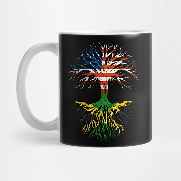 American Grown Jamaican Roots Tree Jamaica Flag Usa Flag by Henry jonh